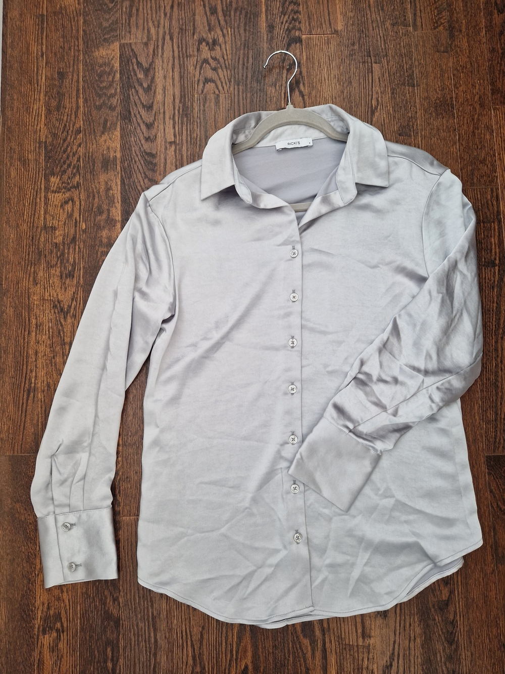 Women's Silver Blouse With Wide Cuffs